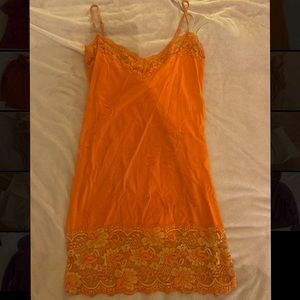 Orange slip dress size medium